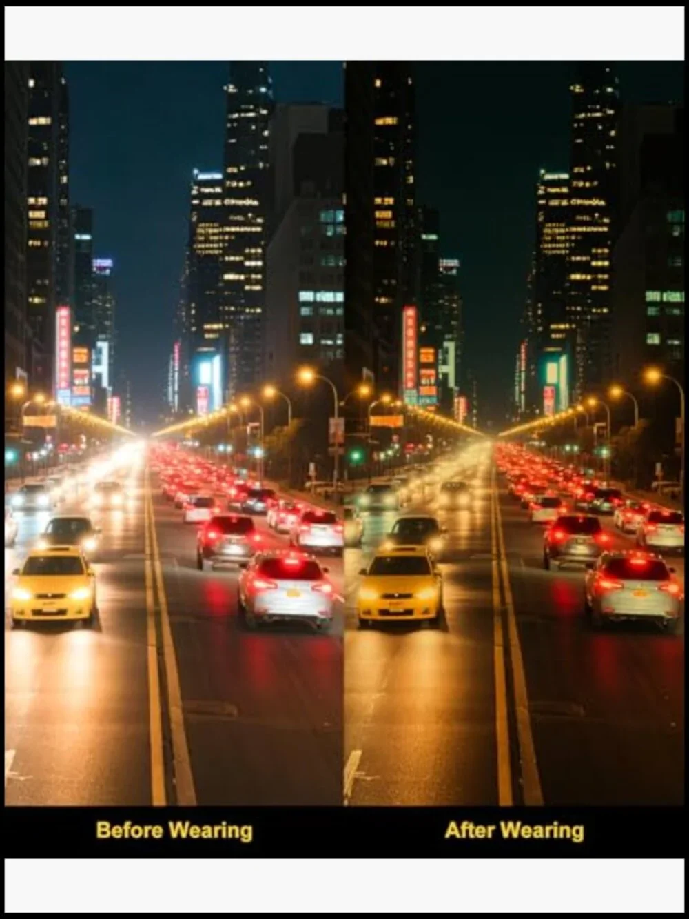 Night Driving Glasses HD Polarized Anti Glare Yellow Tint Wrap Around Fit Over